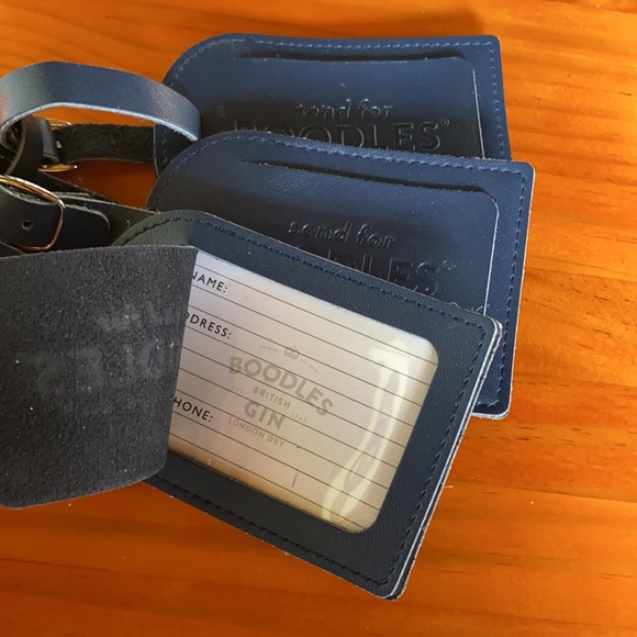 3 Boodles British Gin (Leather?) Luggage Tags - New - Picture 3 of 3